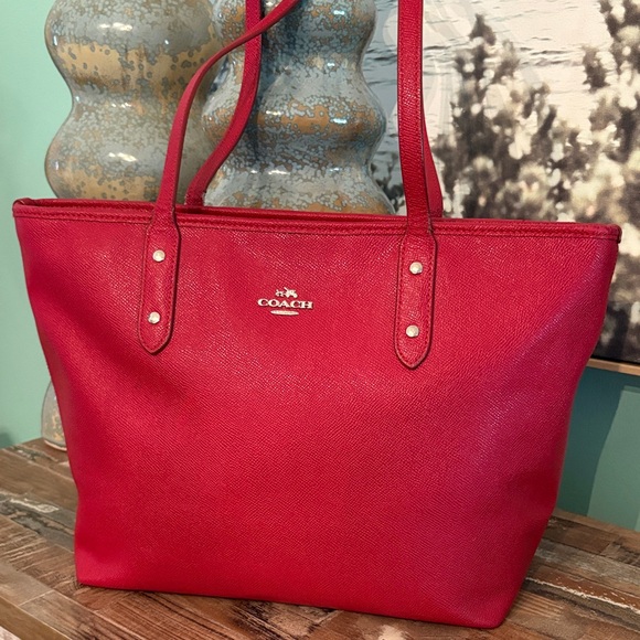Coach Handbags - Coach leather Vibrant Red Women's Bag beautiful condition